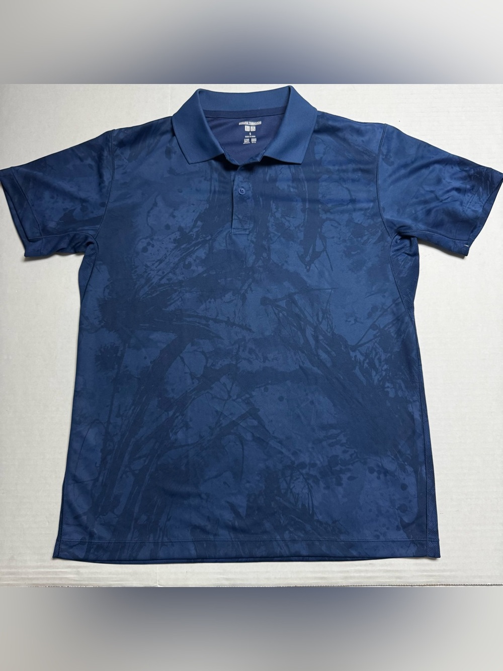 Uniqlo x Meguru Yamaguchi Dry-EX Printed Short-Sleeve Polo Shirt In Blue Size: S